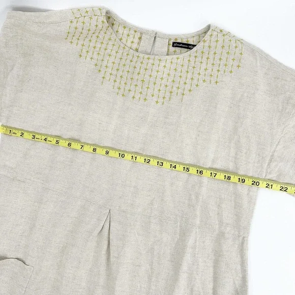 Gudrun Sjoden Beige Midi Dress with Patterned Accents - Picture 6 of 6